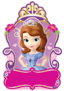 🙂 Sofia the First dessin animé, princesse, Sofia la Première, couronne, tiare, violet, conte de fées telegram sticker