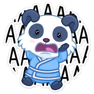 😱 AAAAAA panda, przestraszony, słodki, kreskówka, zwierzę, stres, krzyk telegram sticker