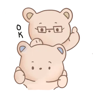 👍 bears, cartoon, cute, thumbs up, animals, friendship telegram sticker