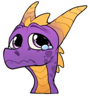 😭 Spyro Spyro, drago, piangere, triste, videogioco whatsapp sticker