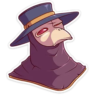 🤔 чумной доктор, врач, маска, бубонная чума, исторический, медицинский telegram sticker