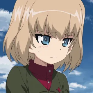 🙁 Katyusha Girls und Panzer Anime, Chica, Rubia, Katyusha, Girls und Panzer telegram sticker