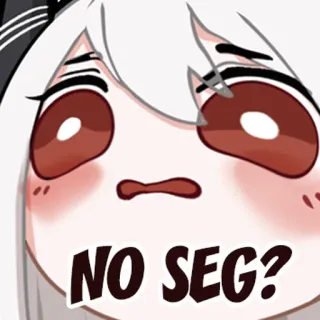 🙁 NO SEG? Meme, Bez tła, Pytanie, Anime, Postać whatsapp sticker