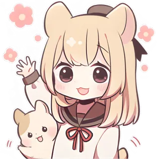 👋 애니메이션, 만화, 귀여운, 카와이, 일러스트, 캐릭터, 동물, 꽃 telegram sticker
