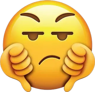 👎 อิโมจิ, ไม่ชอบ, ไม่เห็นด้วย, เชิงลบ, ไม่มีความสุข, นิ้วโป้งลง telegram sticker