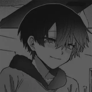 ⬛ 动漫, 漫画, 角色, 肖像, 男孩 telegram sticker