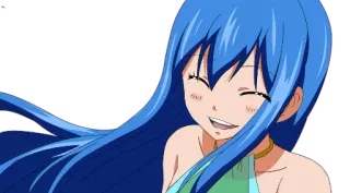 😄 Juvia Lockser Fairy Tail Anime, Manga, Fairy Tail, Juvia Lockser, Wassermagier, lächelnd, glücklich telegram sticker