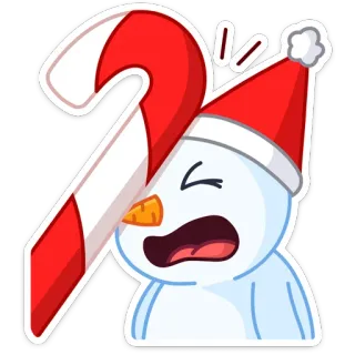 🤦‍♀️ muñeco de nieve, Navidad, bastón de caramelo, fiestas, invierno, dibujos animados whatsapp sticker