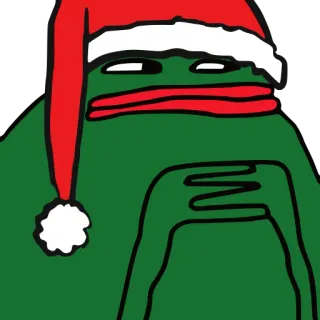 🎅 Pepe the Frog 佩佩, 青蛙, 表情包, 圣诞节, 圣诞帽, 网络迷因 whatsapp sticker