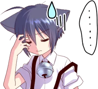 😓 Anime, Mèo trai, Kawaii, Mệt mỏi, Giọt mồ hôi whatsapp sticker