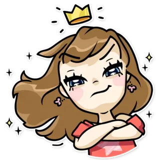 👸 мультфильм, принцесса, корона, девочка, персонаж, наклейка telegram sticker