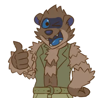 👍 Hoạt hình, Nhân hóa, Động vật, Nhân vật, Ngón tay cái hướng lên, Minh họa telegram sticker