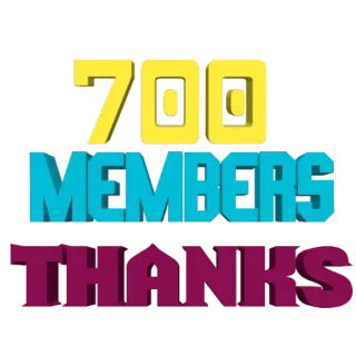 ⏺ 700 MEMBERS THANKS 700, membres, merci, célébration, communauté whatsapp sticker