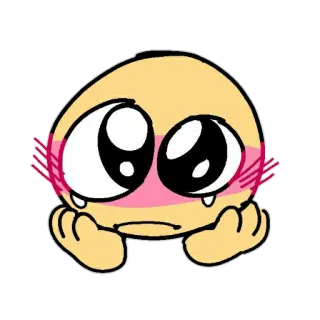 🤗 Emoji, Carino, Triste, Cartone animato, Kawaii telegram sticker