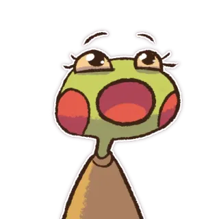 😮 kikker, cartoon, schattig, sticker, dier telegram sticker