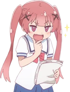 😈 Anime, Gadis, Kartun, Pelajar, Kuncir dua telegram sticker