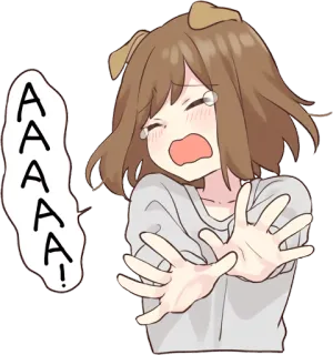 😱 AAAAA! Anime, Dibujos animados, Llorando, Expresión, Angustia, Emoción telegram sticker