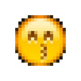 😙 emoji, pixel art, face, expression telegram sticker