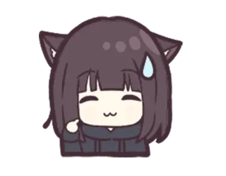 😅 anime, telinga kucing, kesal, gestur kasar, jari tengah, malu telegram sticker