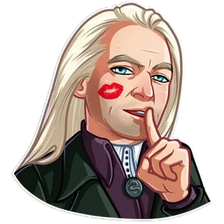 💋 Lucius Malfoy Harry Potter Lucius Malfoy, Harry Potter, Slytherin, Nụ hôn, Nhân vật phản diện telegram sticker
