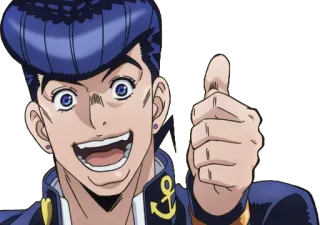 👍 Josuke Higashikata JoJo's Bizarre Adventure anime, manga, jojo, josuke, thumbs up telegram sticker