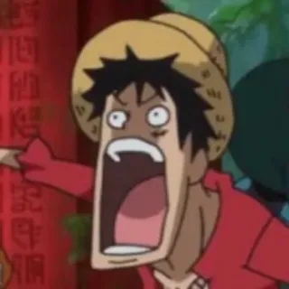 👒 Monkey D. Luffy One Piece Anime, Manga, Pirata, Divertido, Impactado telegram sticker