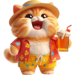 Летний котик @Nyasticks telegram stickers