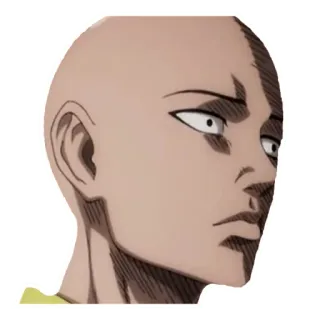 🤣 Saitama One-Punch Man Saitama, One-Punch Man, Anime, Bohater, Łysy, Poważny, Meme telegram sticker