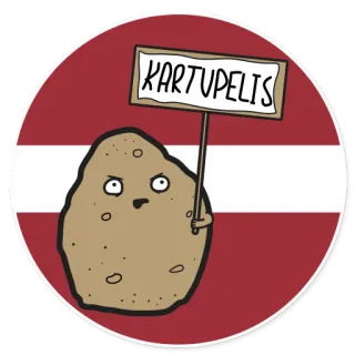 🇱🇻 KARTUPELIS potato, latvia, kartupelis, cartoon, food, sign telegram sticker