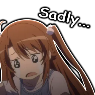 😢 Sadly... sedih, anime, kartun, kesal, emosional telegram sticker