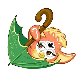 ☔️ furby, umbrella, cute, cartoon telegram sticker