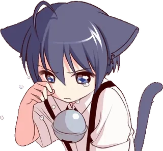 😢 Anime, Chat, Kawaii, Mignon, Sticker, Manga telegram sticker