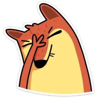 🤦‍♀️ volpe, animale, dito medio, gesto volgare, cartone animato, sfacciato, divertente whatsapp sticker