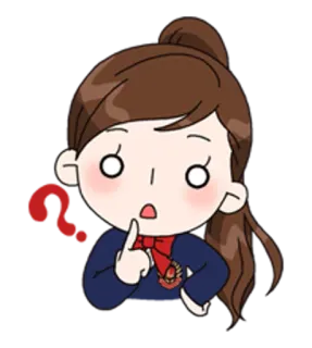 ❓ вопрос, путаница, мультфильм, женщина, сомнение whatsapp sticker