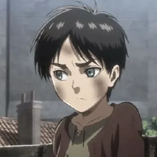 ⛓ Eren Yeager Attack on Titan Anime, Eren, L'Attacco dei Giganti, Personaggio, Ragazzo, Giovane telegram sticker