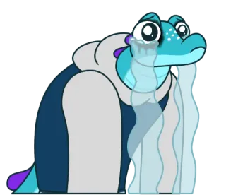 😭 pleurer, triste, larmes, dessin animé, bleu, personnage, émotion whatsapp sticker