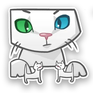 🤝 cat, sticker, animal, cute, cartoon, funny telegram sticker