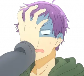 😵 anime, frustrado, envergonhado, facepalm telegram sticker
