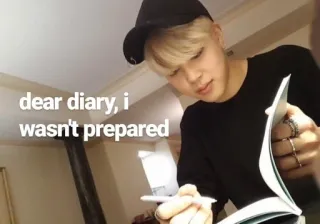 📝 dear diary, i wasn't prepared Tagebuch, Meme, Reaktion, Unvorbereitet, Text, Emotion telegram sticker