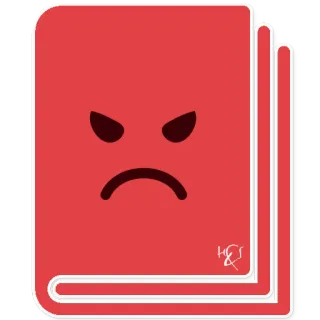 📔 enojado, rojo, icono, frustración, molesto, emoticono telegram sticker