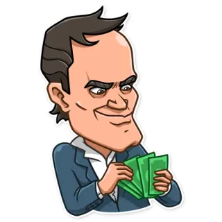 🤑 mężczyzna, pieniądze, gotówka, garnitur, bogactwo, chciwość telegram sticker
