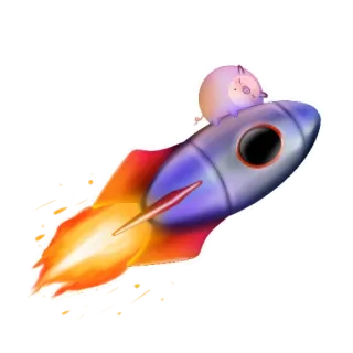🤭 cohete, espacio, animal, fantasía whatsapp sticker