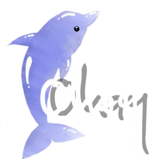 🐬 Ouuy dolfijn, dier, schattig, sticker, cartoon, illustratie whatsapp sticker