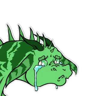 😢 дракон, плачет, грустный, слезы, рептилия, эмоциональный whatsapp sticker