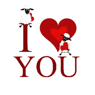 😍 I love you love, sheep, heart, cute telegram sticker