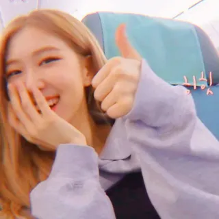 🍯 히힛 Polegar para cima, Coreano, Mulher, Sorriso, Positivo telegram sticker