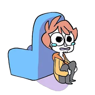😢 슬픈, 만화, 울음, 감정적, 캐릭터 telegram sticker