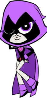 🖤 Raven Teen Titans Рейвен, Юные титаны, мультфильм, супергерой, фиолетовый telegram sticker