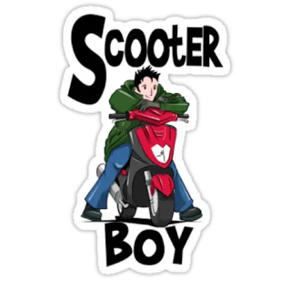 😊 Scooter BOY trottinette, garçon, véhicule, dessin animé whatsapp sticker