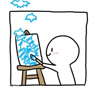 😂 artista, pittura, disegno, arte, omino stilizzato, carino whatsapp sticker